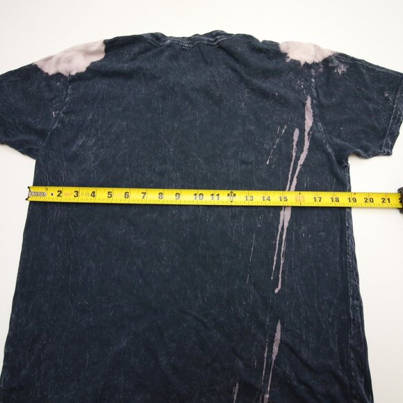 Affliction Womens T-Shirt Medium Embellished Wings Graphic Woven Cutout Grey Y2K - Picture 11 of 12